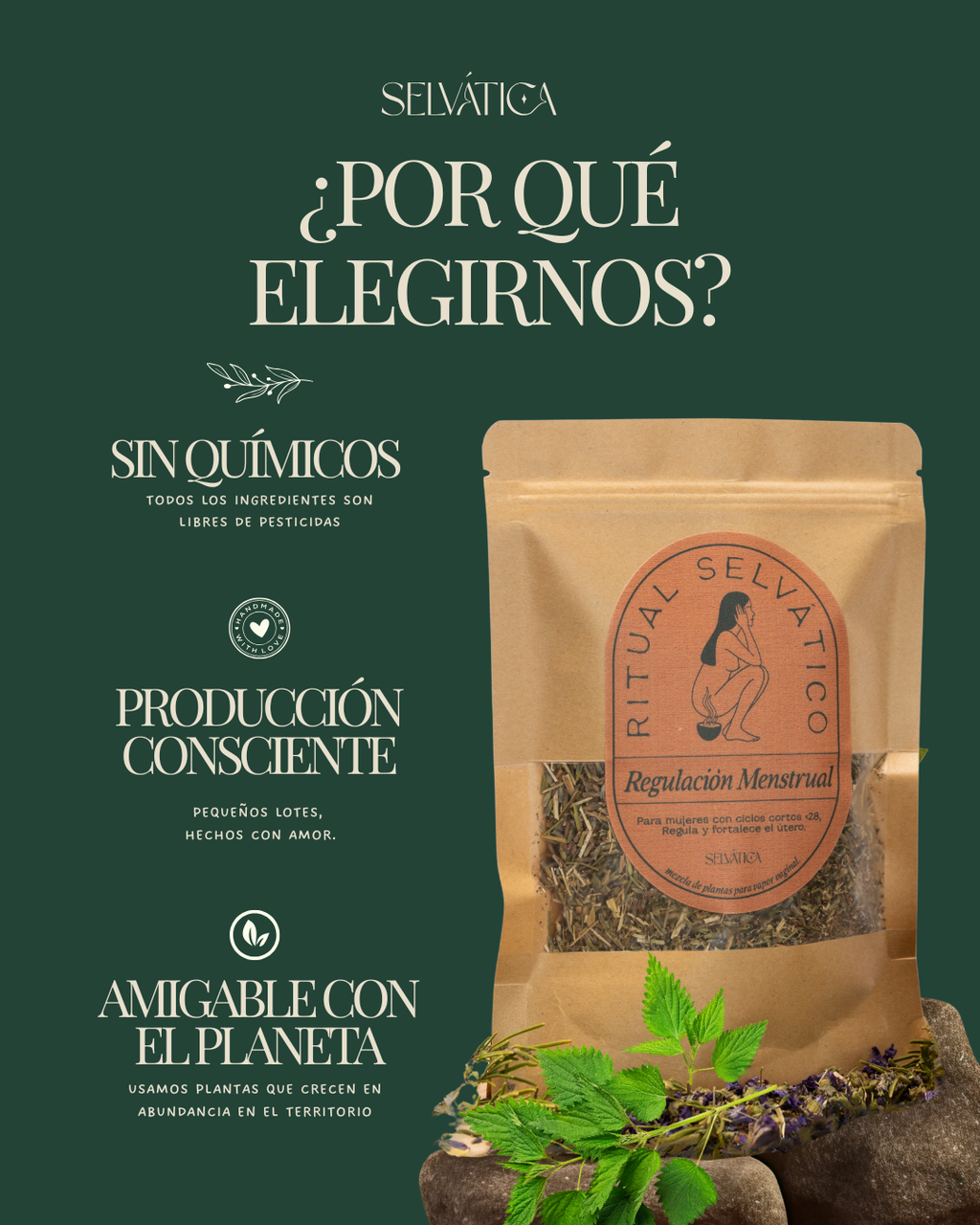 Ritual Selvático · Regulación Menstrual para mujeres con ciclos cortos  < 28 días, manchado previo a la regla y sangrado abundante.